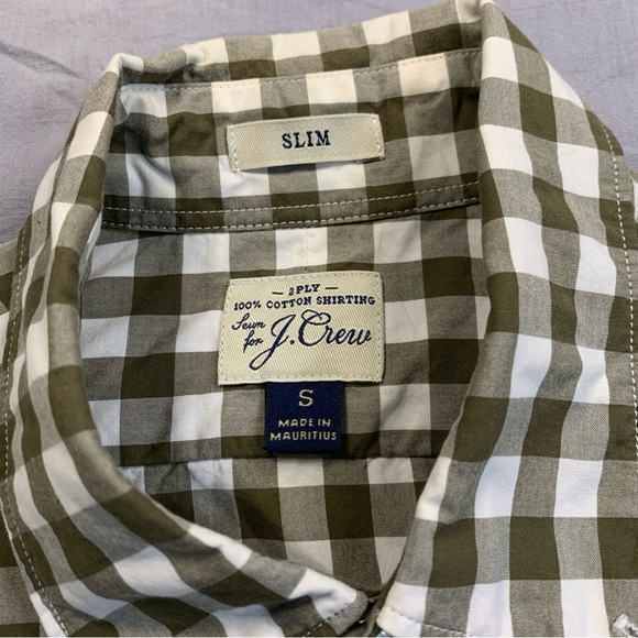 J. Crew Gingham Button Down Shirt Long Sleeve Casual Mens Small - Picture 8 of 10